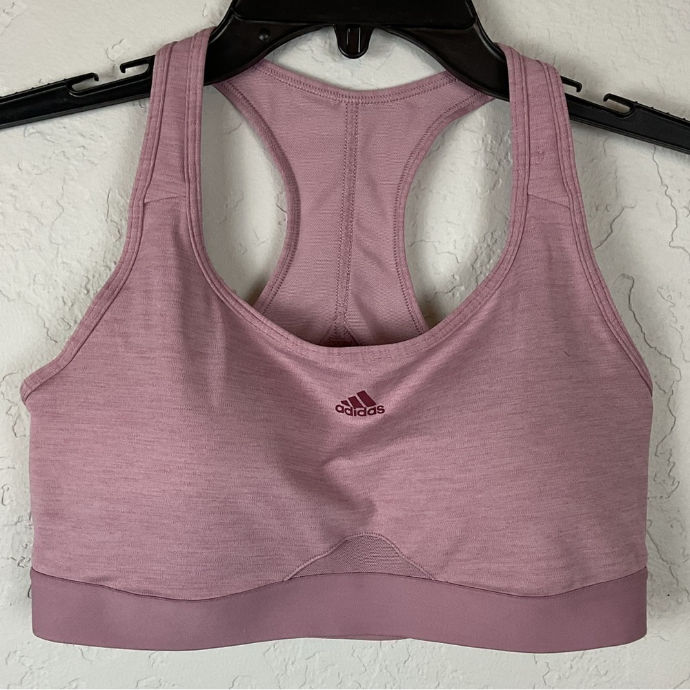 Adidas Power Medium Support Padded Sports Bra Size Medium Rose Pink Color